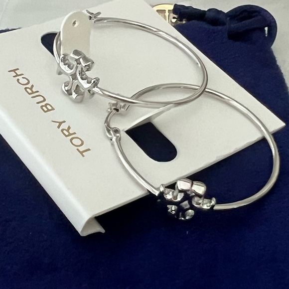 Tory Burch Jewelry - Authentic Tory  Burch Eleanor Hoop Silver